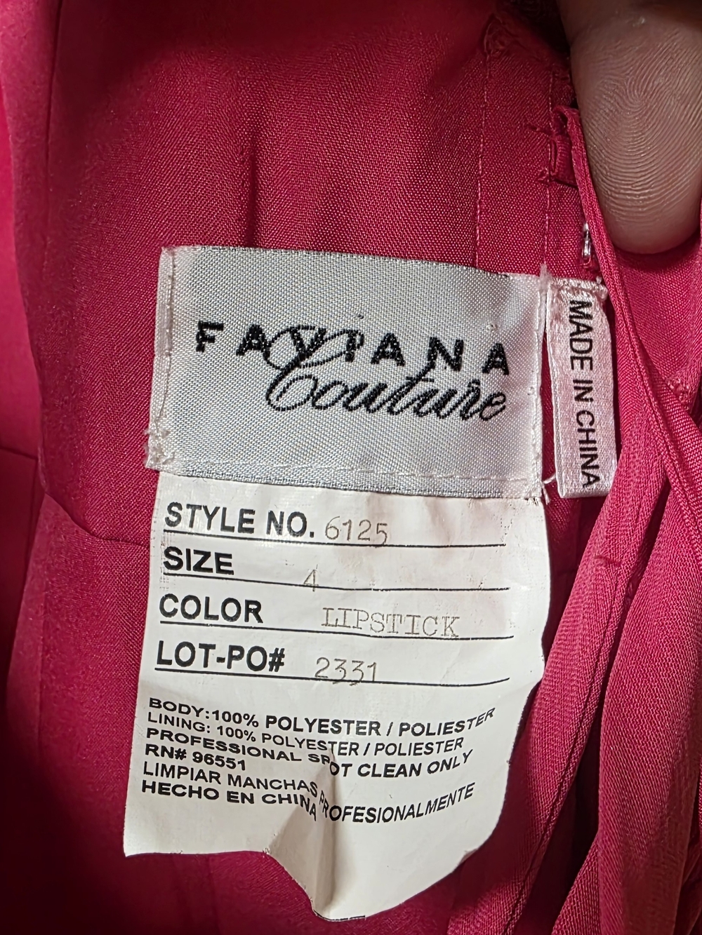Faviana Couture Prom Dress Size 4